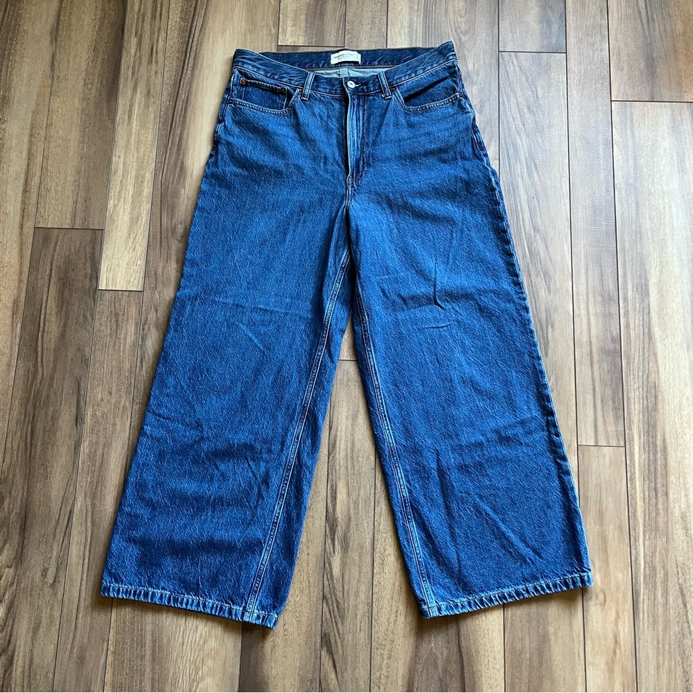 Abercrombie & Fitch Wide Leg Dark Blue Jeans